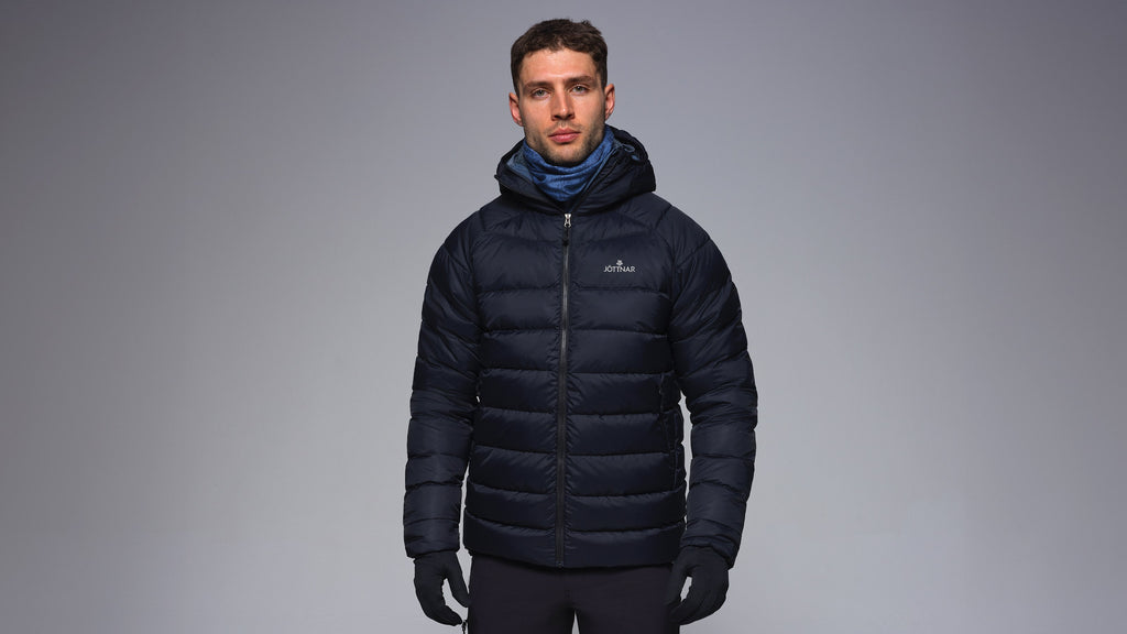 Black hoodless puffer jacket best sale